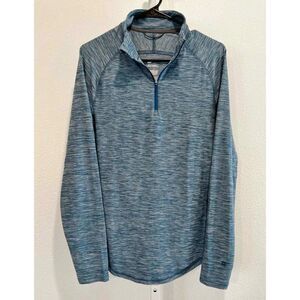 ALL IN MOTION Men's 1/4 Zip Pullover Sweatshirt Sz L Blue/ Gray Long Sleeve...